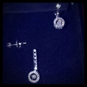 Diamond (genuine) earrings